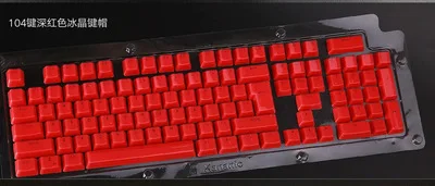 red 104 ключ с подсветкой, хрустальные колпачки/русские брелки, универсальные брелки с подсветкой(только keycap) для Cherry MX Mechanical Keyboard - Цвет: red