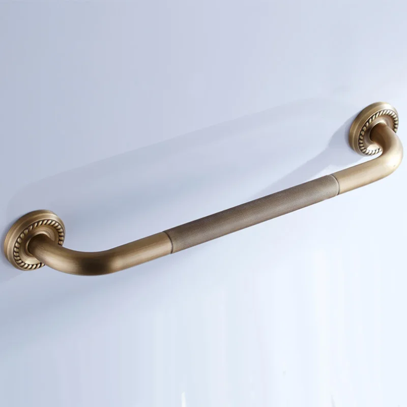 Grab Bars Бронзовые аксессуары для ванной комнаты, антикварный держатель для туалетной щетки, винтажный держатель для туалетной бумаги в рулоне, керамический двойной держатель для чашки, латунная мыльница - Цвет: Grab Bars