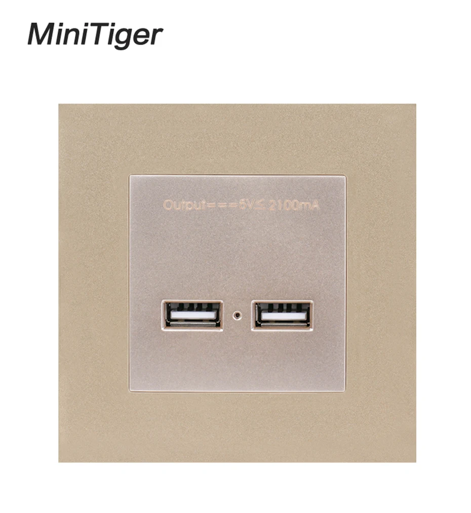 Minitiger настенная панель ПК британская стандартная настенная электрическая розетка двойная с usb-портом и зарядкой порт 5 В 2А Выход