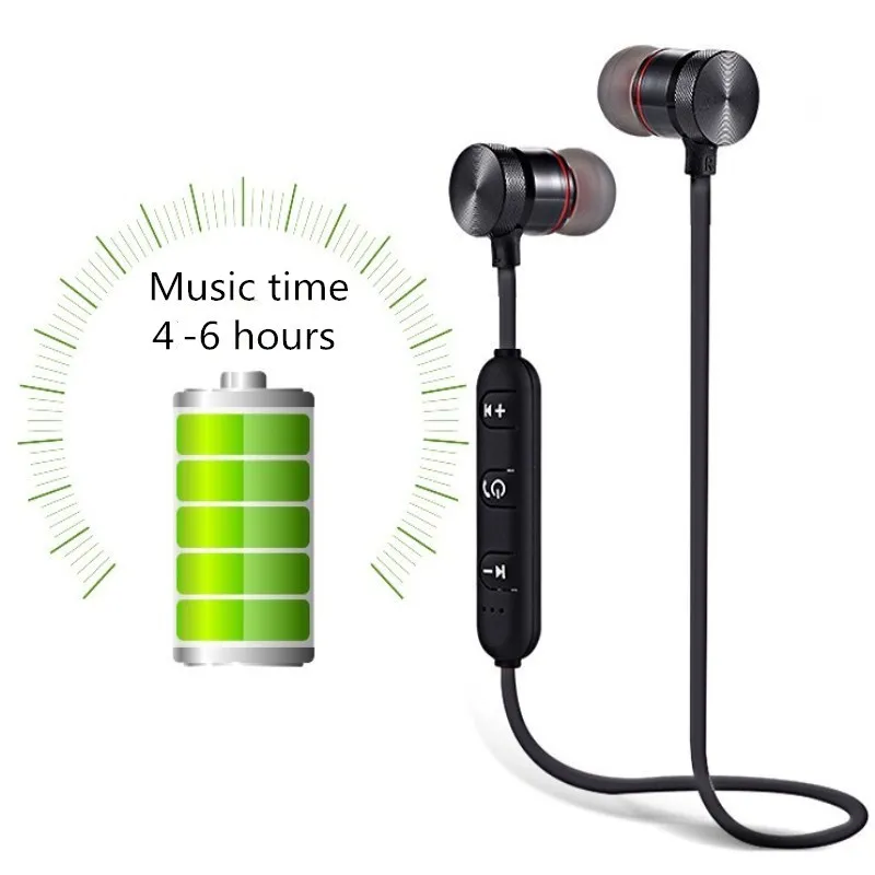 Магнитные беспроводные наушники вкладыши Bluetooth с защитой от пота микрофоном для