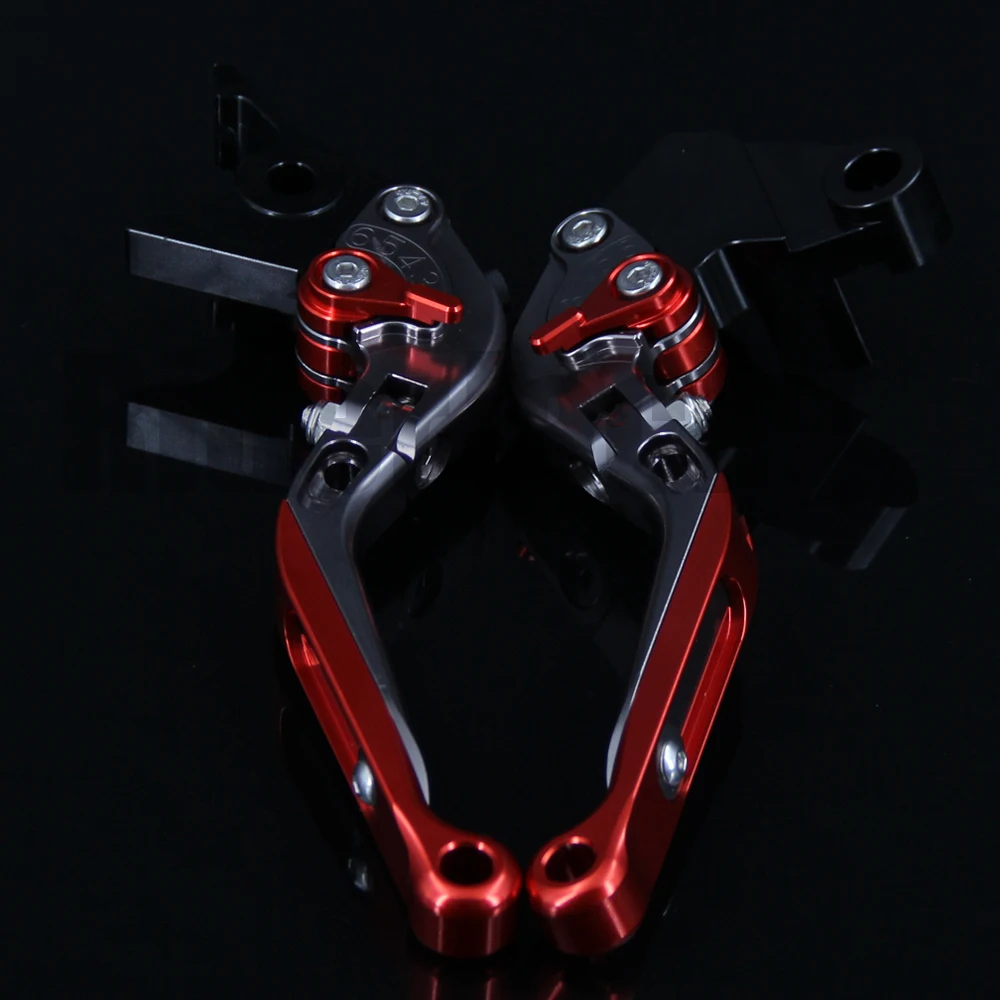 

8 Colors Red+Titanium CNC Motorcycle Adjustable Extendable Brake Clutch Lever For Yamaha YZF R25 YZFR25 2015-2016 With New Logo