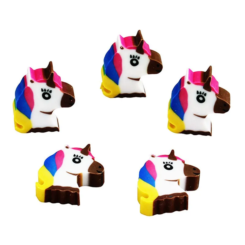 5 шт./лот новинка ластик каваи мини единорог резинки креативные карандаши Ластики