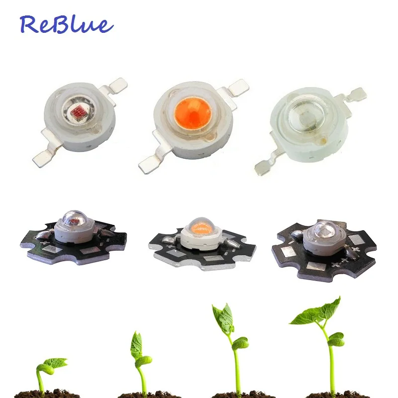 ReBlue 25 шт. светодиодный светильник для выращивания Фито лампа полный спектр Led 660nm аквариум Led ИК диоды светильник для выращивания Led лампы для выращивания рассады