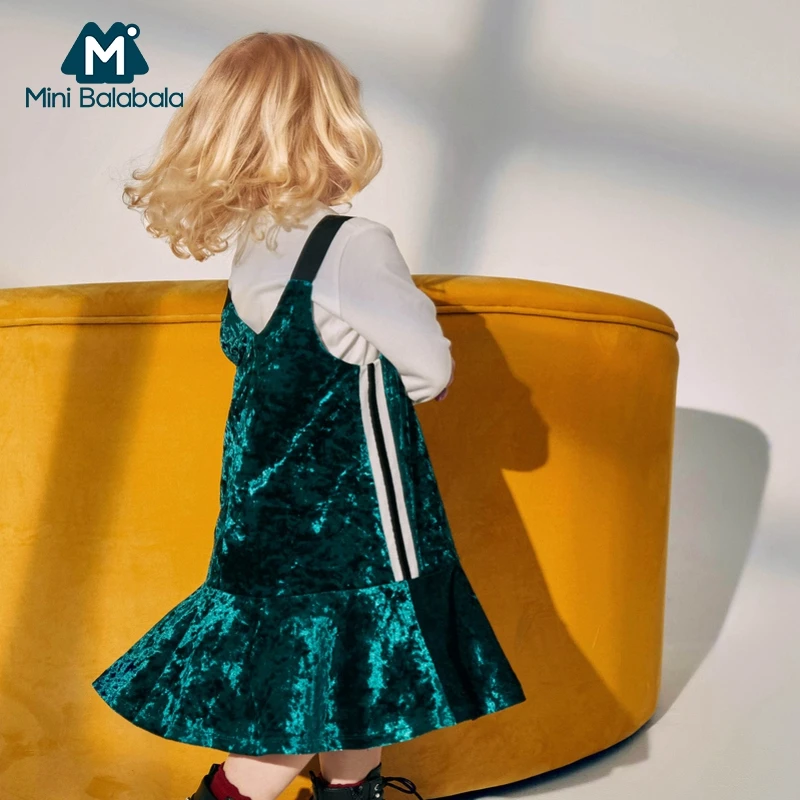 Детское бархатное платье MiniBalabala вечерние платья без рукавов одежда для