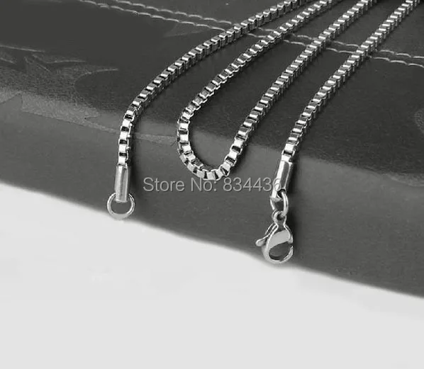 Бесплатная доставка ожерелья из нержавеющей стали 2 мм квадратные цепочки модные