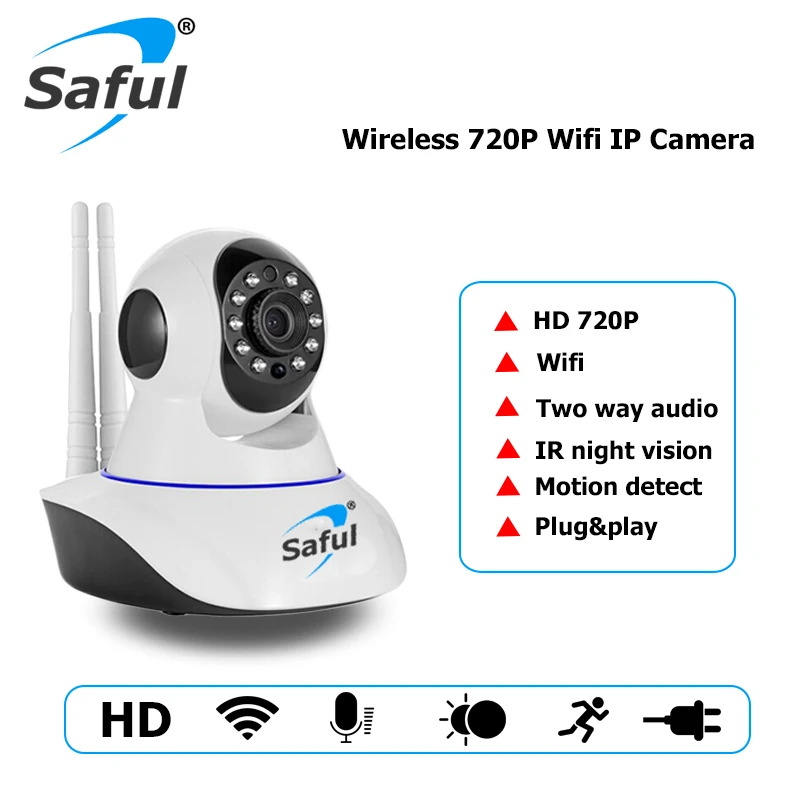 Saful HD Беспроводной Wi Fi ip камера 720 P Ночное Видение безопасности Камера наблюдения