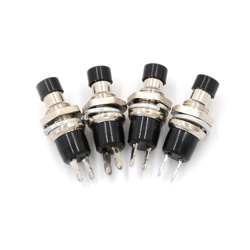 4 шт. мини мгновенный черный переключатель кнопок сброса без блокировки