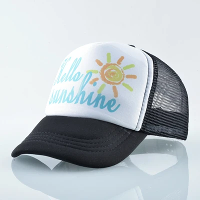 BLACK TQMSMY Hello Sunshine Дети SunHat Прохладный мальчик бейсболки кепки девушка грузовые шапки ребенок Snapback шапки Детские кепки TMA40 - Цвет: BLACK
