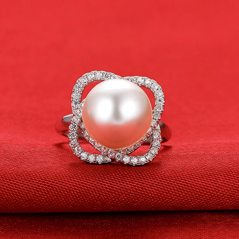 Женское Обручальное кольцо из серебра 925 пробы с искусственным жемчугом |