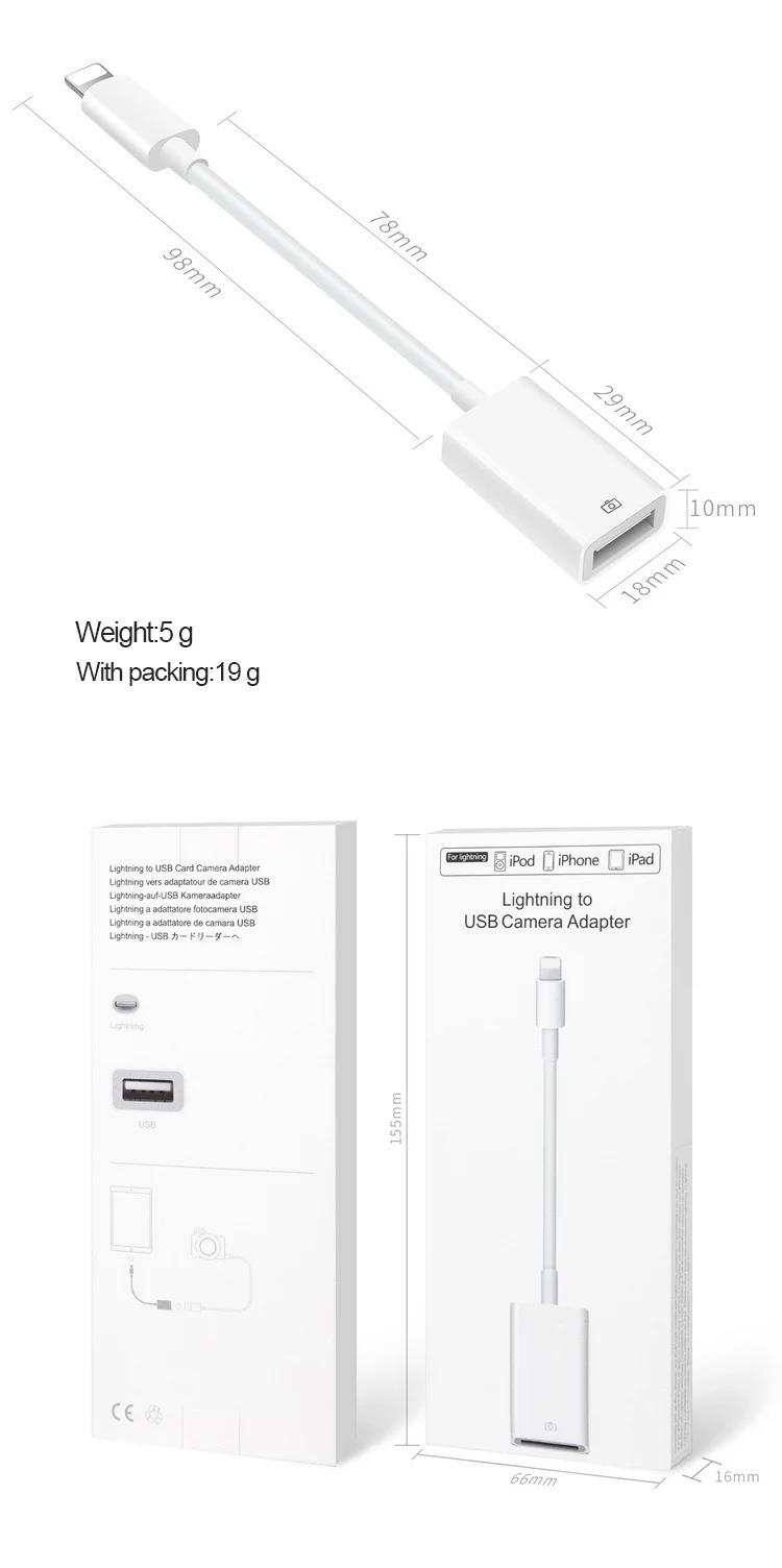Многофункциональный UTHAI C16 для iphone X 8 Plus кардридер и адаптер интерфейса Lightning для iphone XS MAX