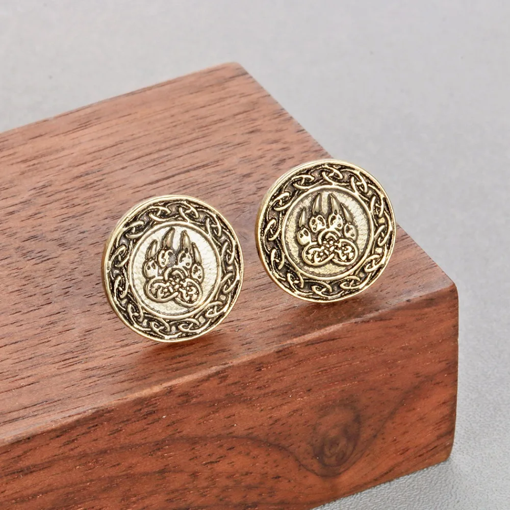 Коловратные серьги женские QIMING с символами языческой культуры викингов ретро мужские украшения амулет славянский символ круглые студы северный воротник мужской.