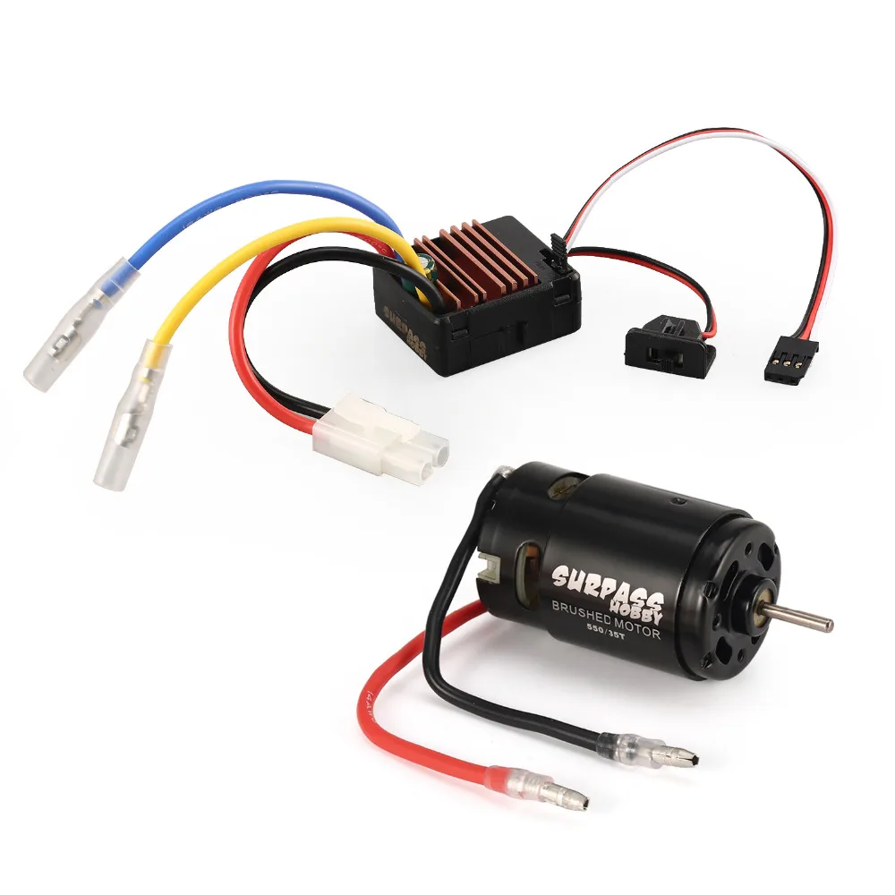 Двигатель с щеткой Surpass Hobby 550 35T 60A ESC с 5 В/2а BEC для HSP HPI Kyosho TRAXXAS 1/10 Радиоуправляемый внедорожник для скалолазания