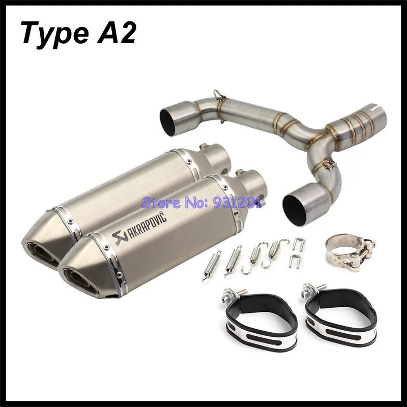 Motorcycle Exhaust System for Suzuki GSR600 GSR400 BK600 BK400 Slip On Akrapovic Exhaust Muffler Pipe with Link Middle Pipe