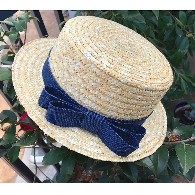 Соломенная шляпа от солнца с бантом для детей и девочек модная летняя пляжная