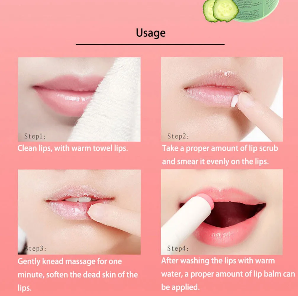 2018 новый стиль клубника вкус огурец губы нежный увлажняющий отшелушивающий