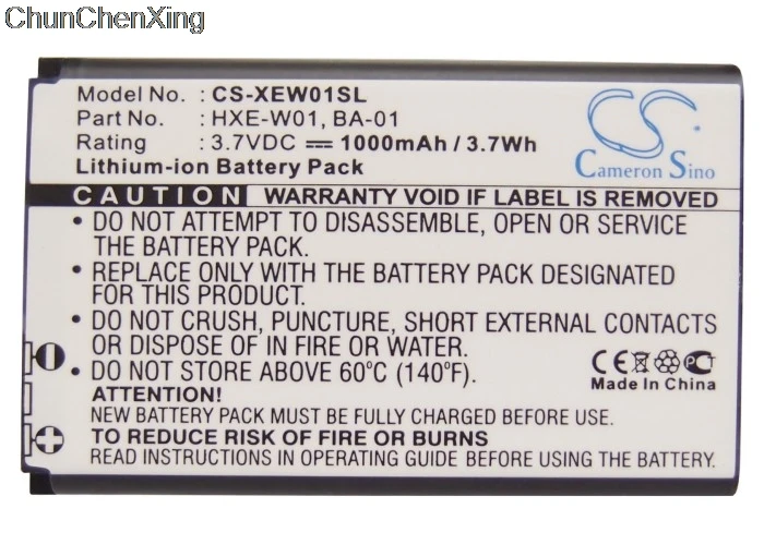 Аккумулятор Cameron Sino 1000 мАч для i Blue 737747757 BA 01 HX N3650A G Leadtek 9559x регистратора P3106 в виде