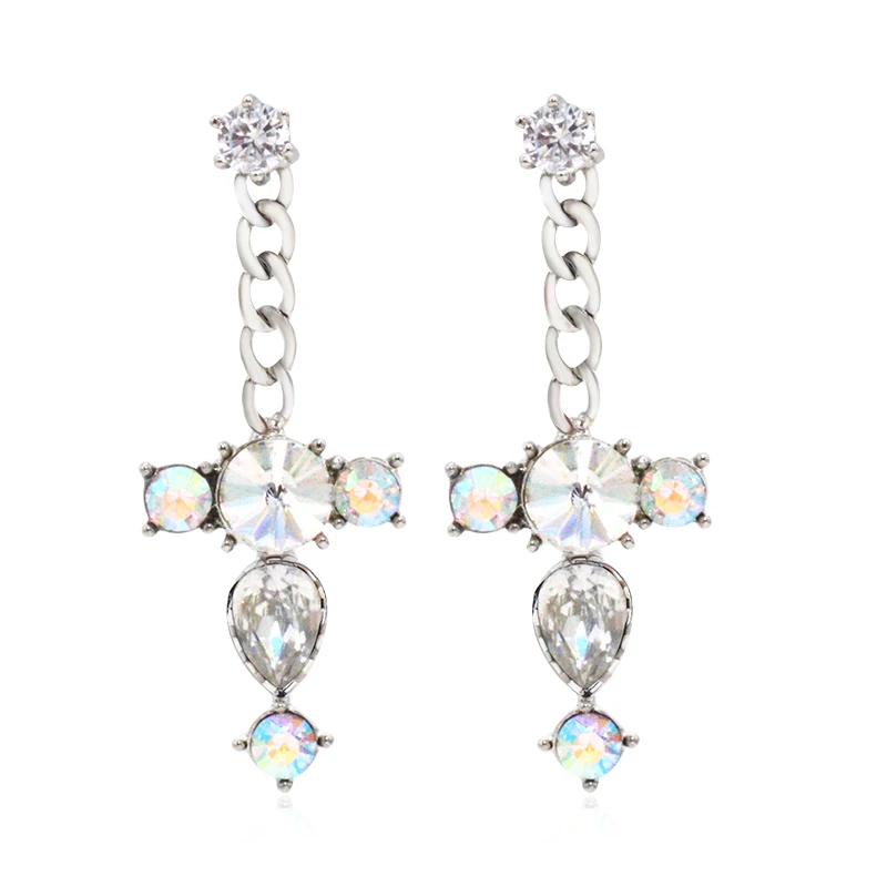 Mymumu Jewelry Серьги Корейский темперамент тенденция Длинные кулон пересекает модные