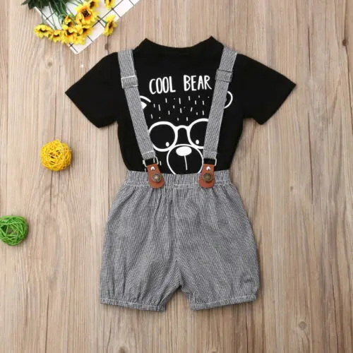 Комплекты одежды для маленьких мальчиков и девочек хлопковые топы с короткими