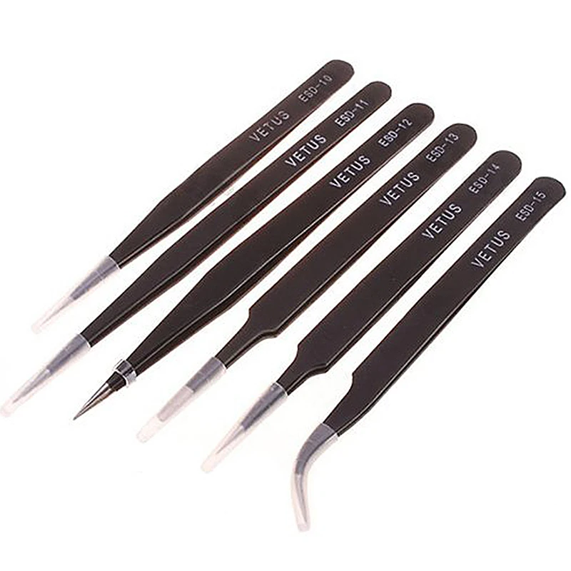 Безопасные антистатические пинцеты VETUS 6 шт. инструменты для технического