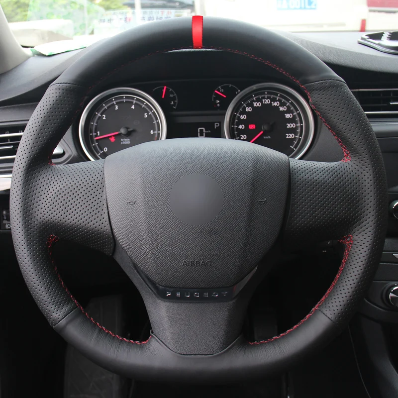 HuiER ручная швейная крышка рулевого колеса автомобиля для Citroen C3 C3-XR C4- peugeot 408- путешественник