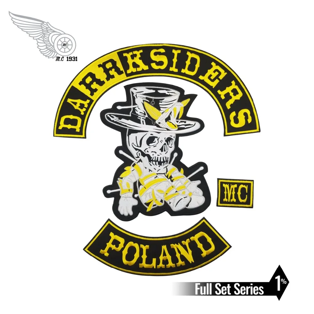 Вышивка DARRKSIDERS Польша патч Мумия череп байкерские патчи для одежды куртка жилет