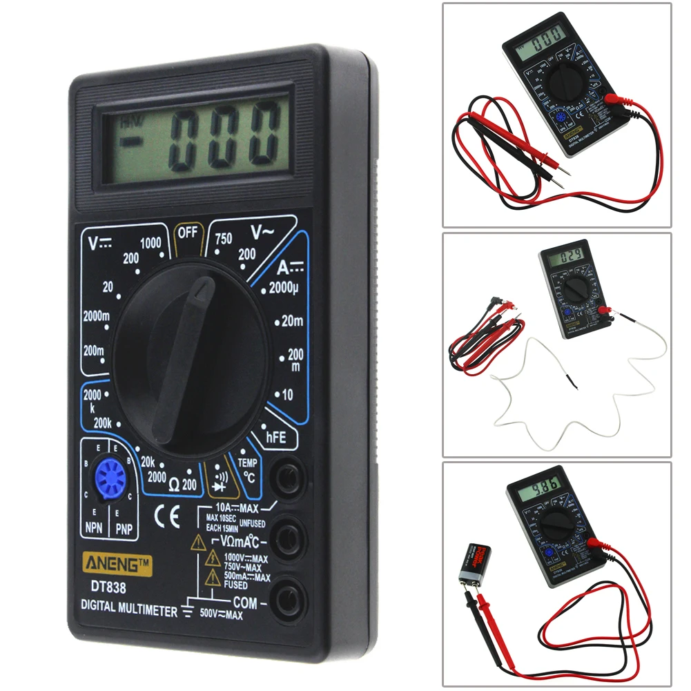 ЖК-цифровой мультиметр AC/DC 750/1000 в цифровой мини-мультиметр для ом тестер Вольтметр Амперметр тестер тока