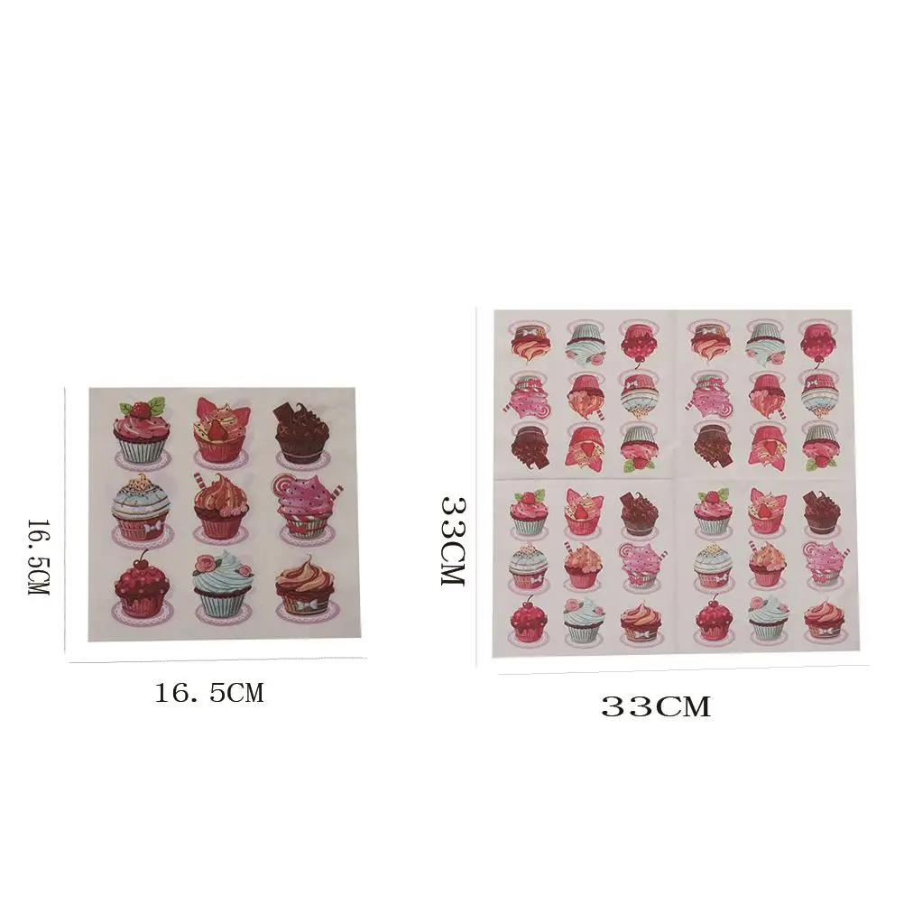 20 шт./пакет торт Бумага салфетка декупаж тканей украшения день рождения