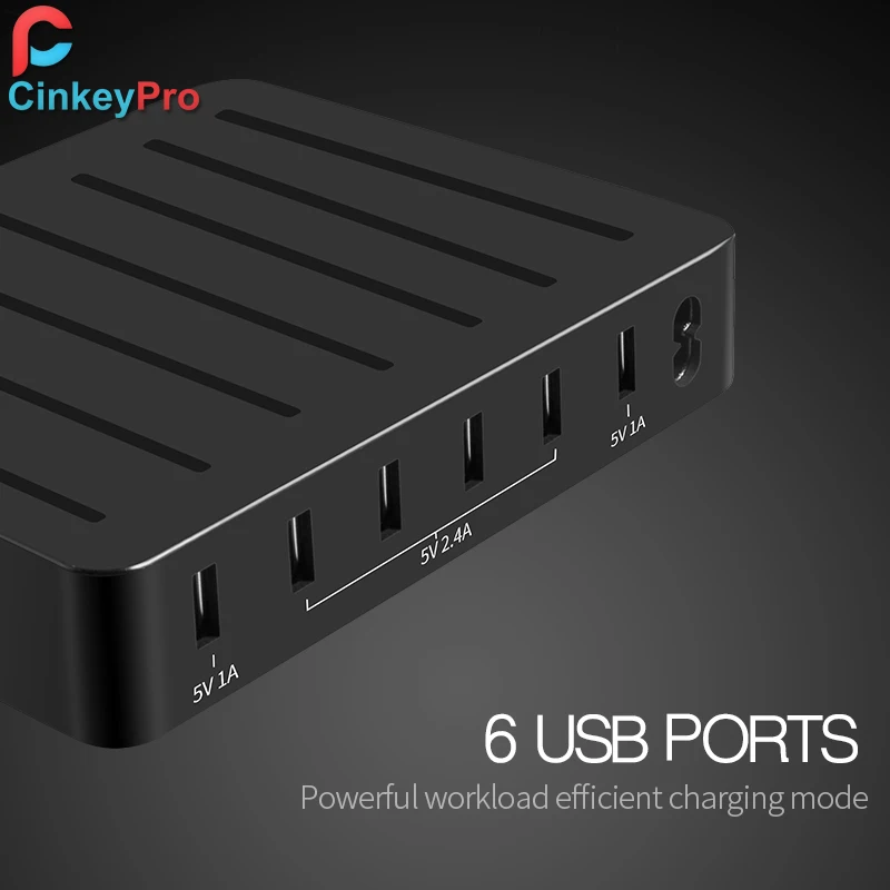 CinkeyPro 6 зарядное usb устройство для планшета и мобильного телефона Зарядное 5 V/10A с
