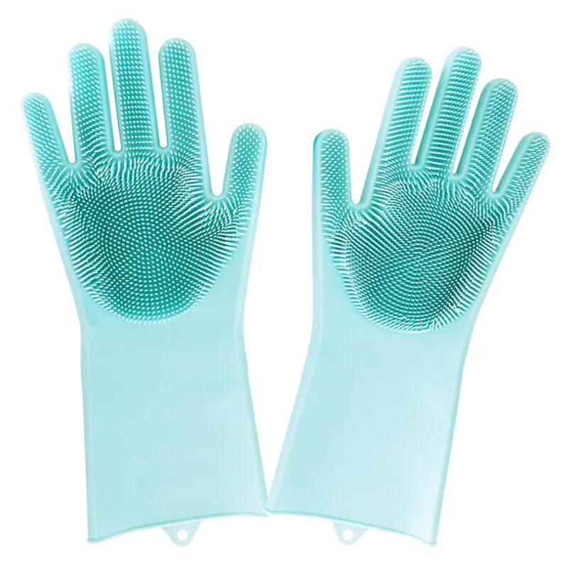 Волшебные силиконовые резиновые перчатки для мытья посуды экологически чистый - Фото №1