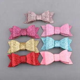 

30pcs/lot Colorful Glitter Decoration Cartoon 3D Bow Shape Handmade Bowknots Non-woven Felt Diy Jewelry Headwear/Hair accessory