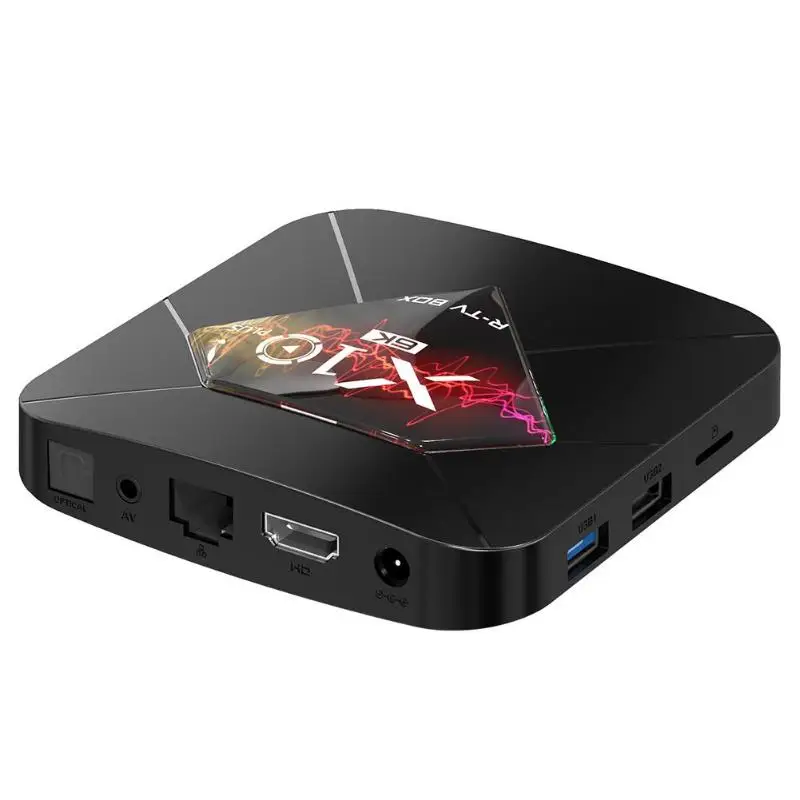 X10 Plus ТВ приставка Android 9,0 4+ 64G четырехъядерный WiFi 3D H.265 6K телеприставка 2,4G пульт дистанционного управления конструкция