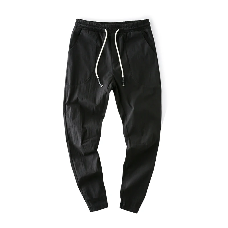 M-5XL! 2017 летние тонкие однотонные повседневные брюки длиной до щиколотки узкие