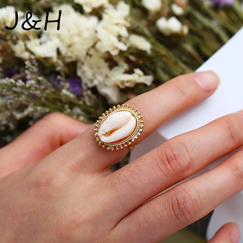 High Quality Bohemian Antique Gold Shell Ring Midi Finger Knuckle Rings For Women Summer Beach Jewelry Anillos Girls Gift | Украшения и