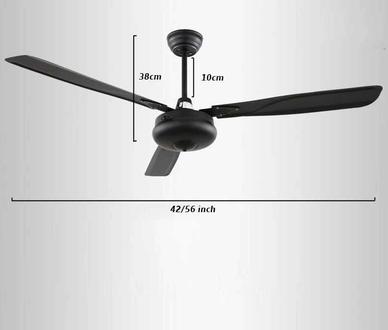 Потолочный вентилятор для столовой современный черный потолочный в стиле ретро