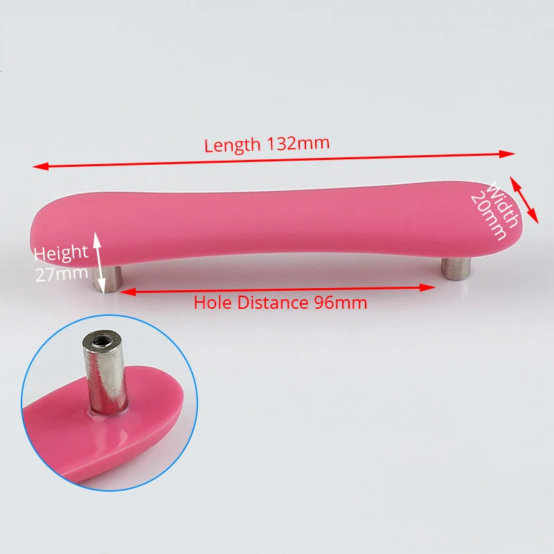 Pink 96mm KAK детская комната ручки для ящиков и ручки Луна Звезда мультфильм Мебельная ручка ПВХ облако дверные ручки Шкаф Тянет для детей - Цвет: Pink 96mm