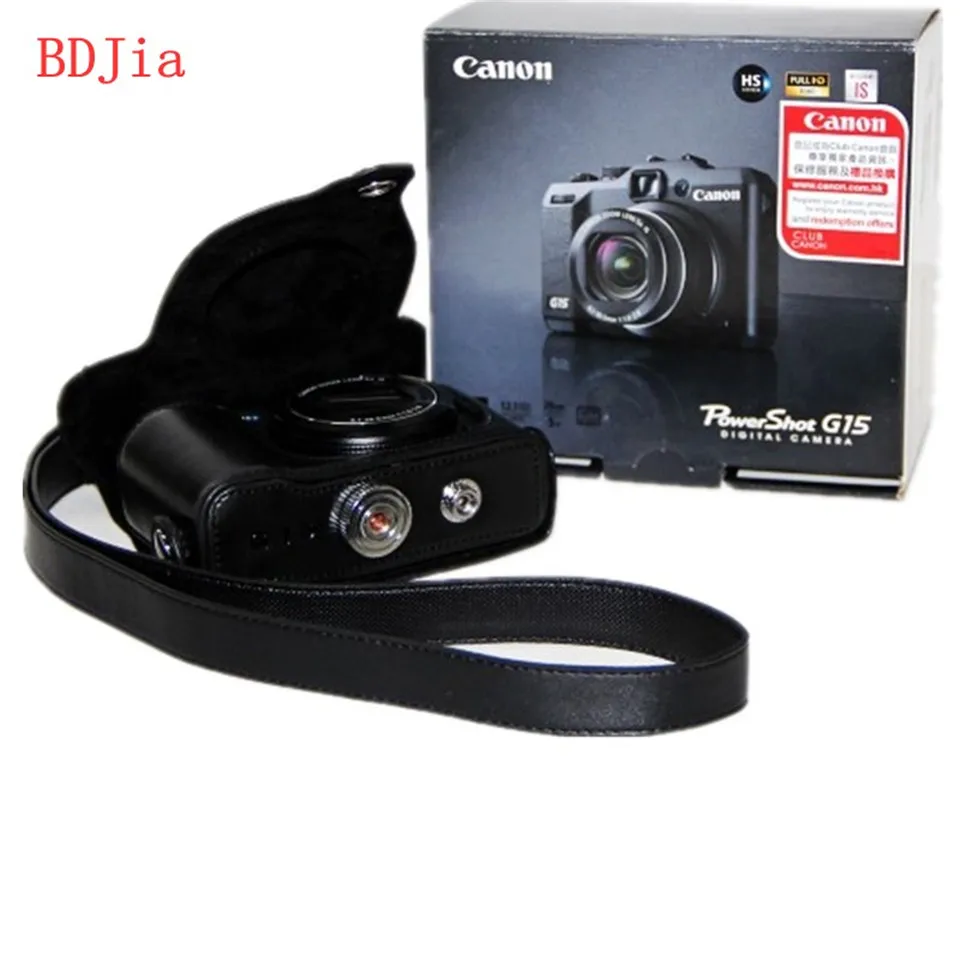 Чехол сумка из искусственной кожи для камеры Canon G16 G15 с плечевым ремнем 3 вида