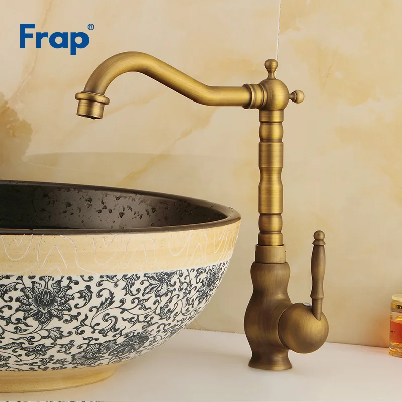 Frap смесители для раковины Античная ванная раковина на бортике с одной ручкой