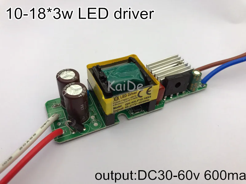 5 шт. изоляция 36 Вт AC85-277V светодиодный драйвер 10-18x3W 600mA DC30-60V светодиодный, блок питания постоянный ток Светодиодный лампа