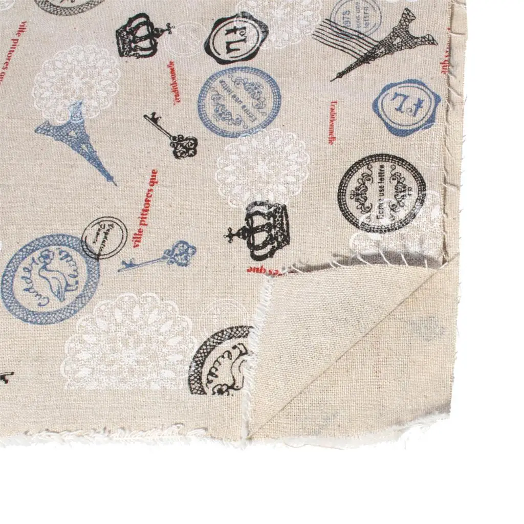 Винтажная хлопчатобумажная и льняная ткань для домашнего декора постельное