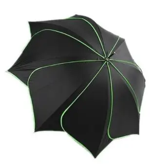 green Креативный зонт от солнца, черные пластиковые лепестки, 8 костей, зонт с прямой изогнутой ручкой - Цвет: green