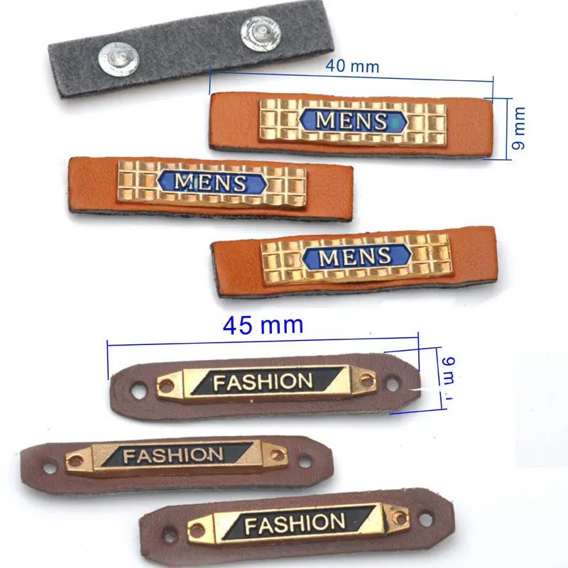 20 шт./лот коричневые Значки из искусственной кожи пришитые на этикетке