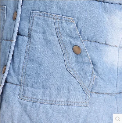 Женский винтажный жилет с хлопковой подкладкой джинсовый карманами