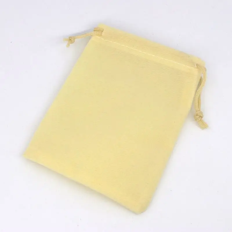 Beige 10 шт разноцветные бархатные сумки на шнурке, мешочки для ювелирных изделий, подарочные пакеты и упаковка для вечерние, свадебные, Обручальные, аксессуар «сделай сам» - Цвет: Beige
