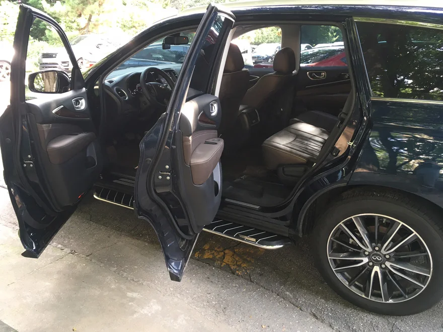 Подходит для INFINITI FX35 FX37 JX35 QX50 QX60 QX70 Беговая доска ступня nerf бар, "Топ Роскошный", с "светодиодный светильник", загрузка 300 кг