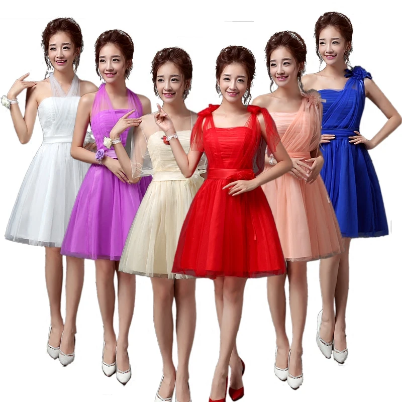 Милое летнее короткое платье с памятью до колена подружки невесты платья для