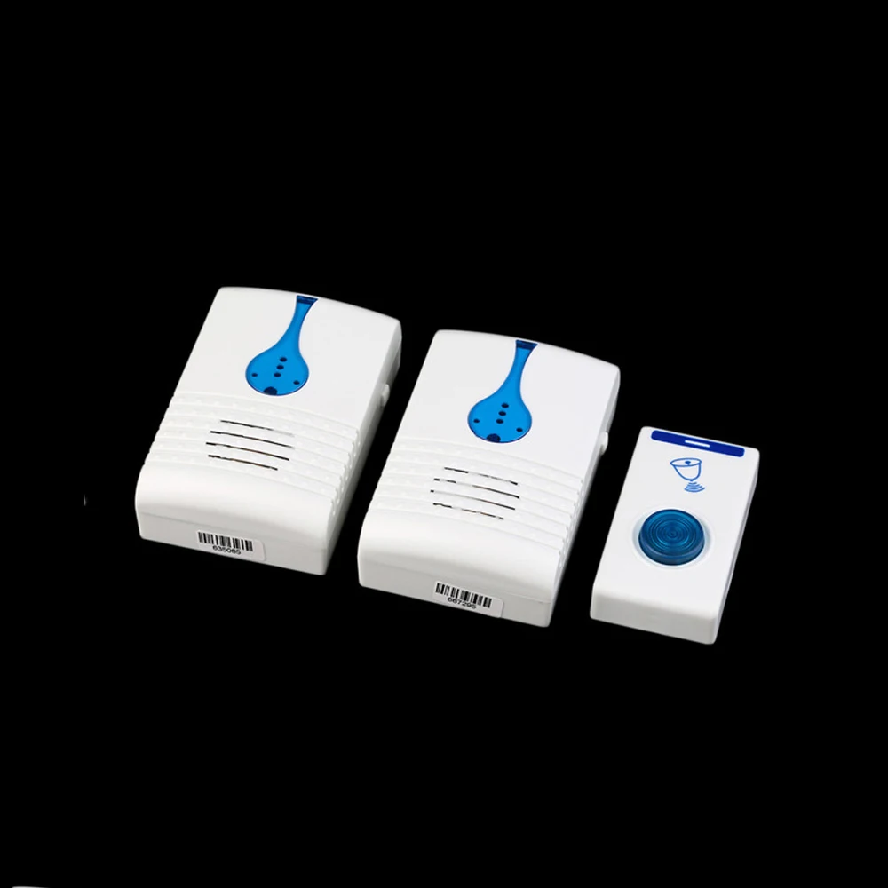 Digital LED Flashing Light Wireless Doorbell 32 Chimes Music Room Office Gate Door Bell +2 Receiver | Безопасность и защита