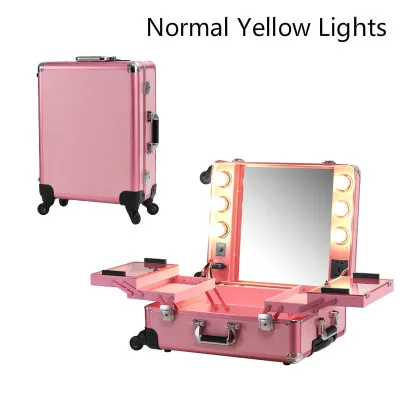 Чехол для косметики с подсветкой Розовый Портативный Студийный чехол лампочками