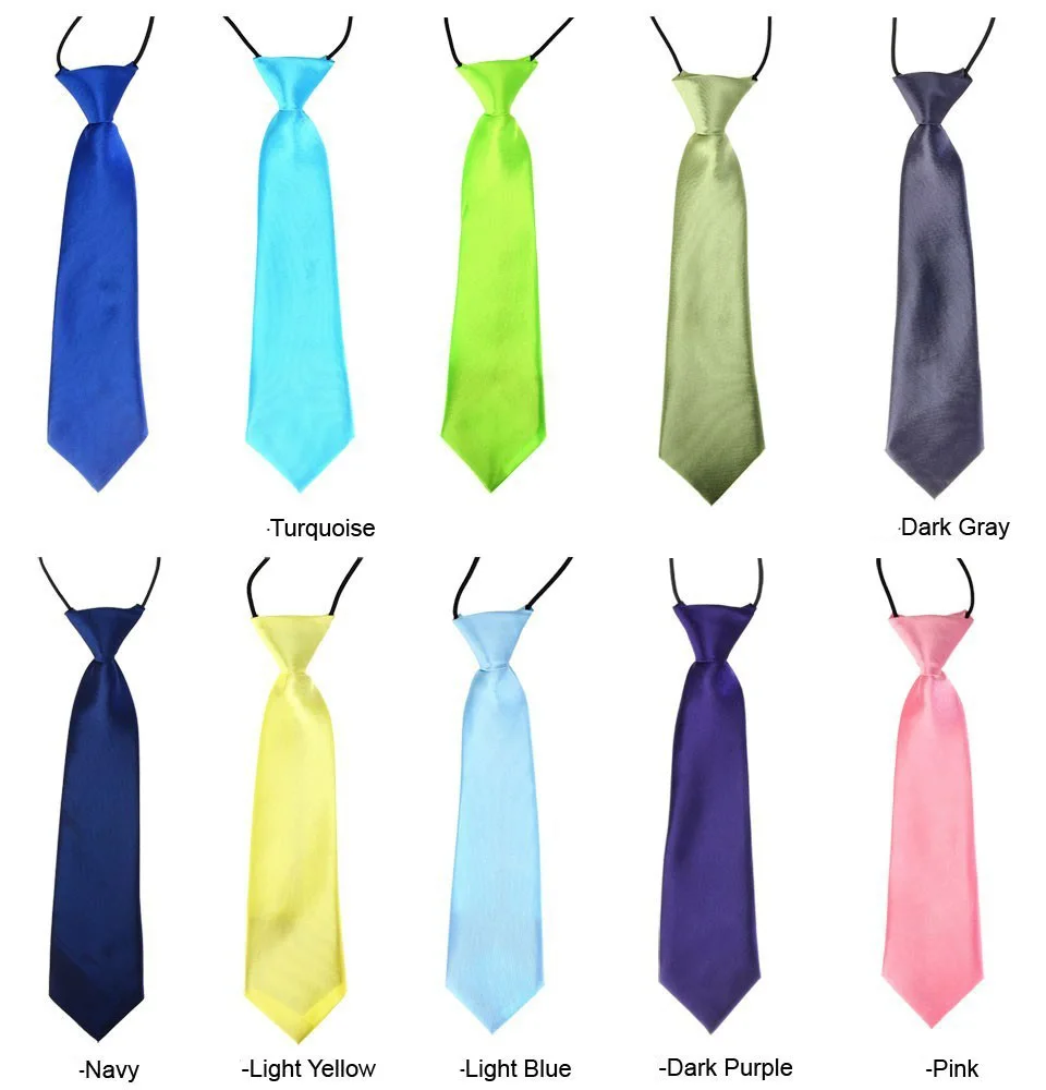 Модный детский Свадебный галстук для мальчиков и девочек однотонный эластичный