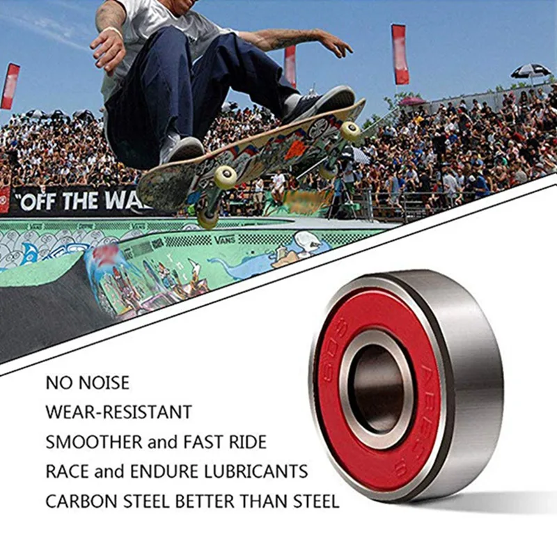 10 шт 608 ABEC-11 скейт скутер без шума масло смазанные гладкие скейт подшипники для скутера Лонгборд скорость роликовый подшипник