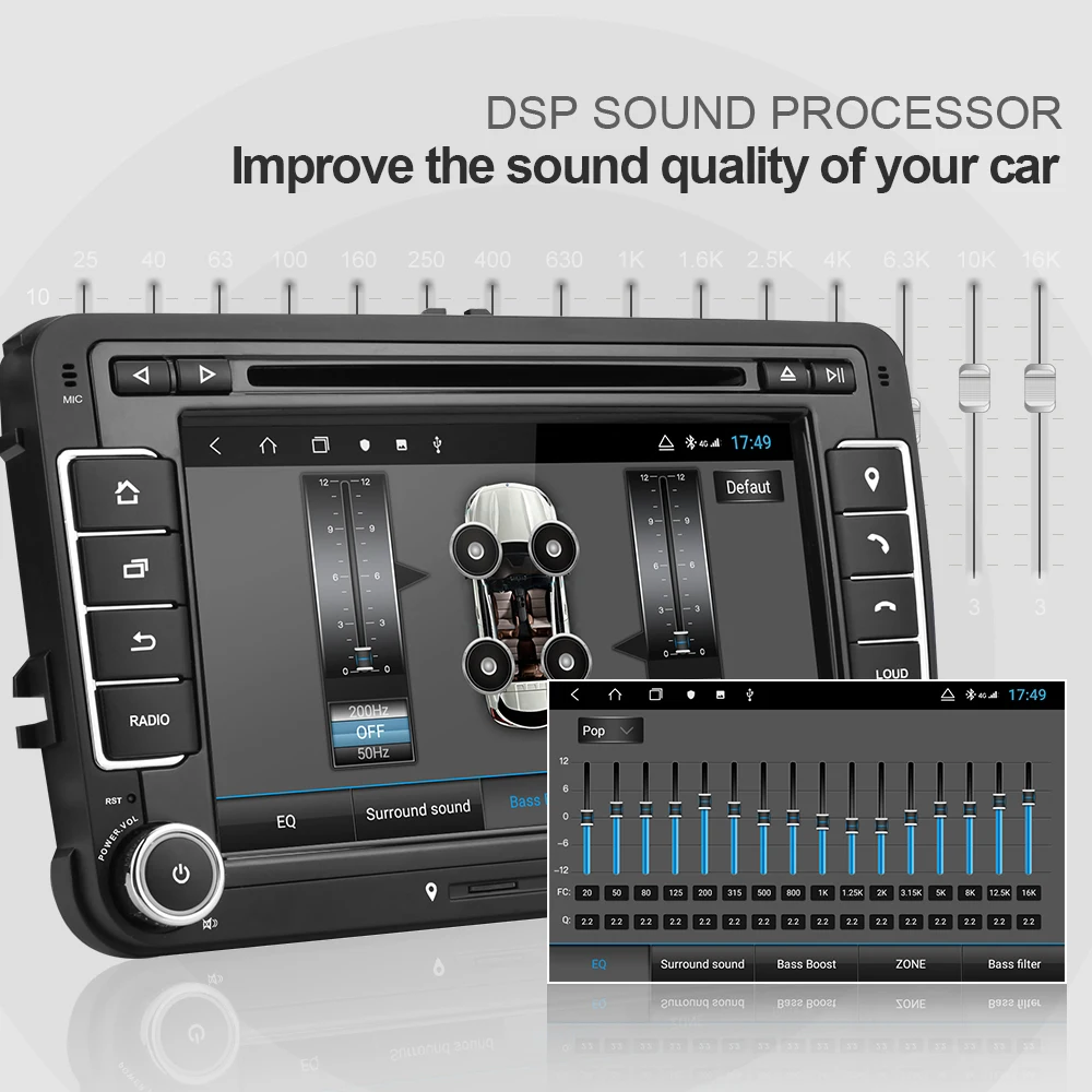 Isudar H53 2 Din 4G Android автомобильное радио мультимедиа для VW/Volkswagen/POLO/Golf/Skoda/Seat/Leon/PASSAT B6